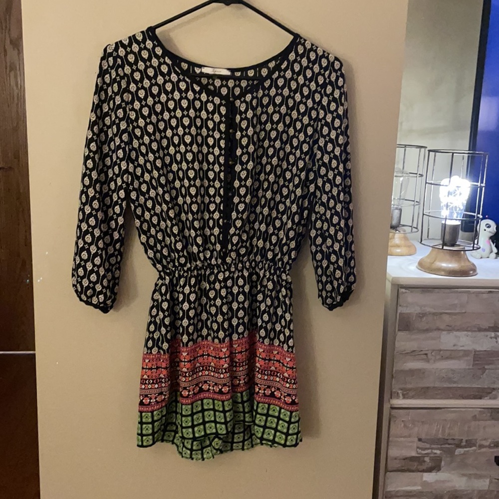 Soprano | Open Button 3/4 Sleeve Romper S - image 2